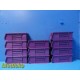 Lot of 11 Akro-Mils 30224 Purple Plastic Storage Bins (11 x 4.25 x 4") ~ 30840