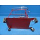 Red Medical Waste Hamper Stand / Cart 10.5 x 22 x 22 Inches ~15072