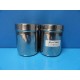 2 x Vollrath 8801 Medical Gauze Containers W/ Lids, Stainless Steel~17064