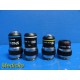 AccuScope 3002 Assorted Color Coded Objective Lenses(Red,Yellow,Blue,White~18125