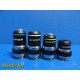 AccuScope 3002 Assorted Color Coded Objective Lenses(Red,Yellow,Blue,White~18125