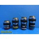 AccuScope 3002 Assorted Color Coded Objective Lenses(Red,Yellow,Blue,White~18125