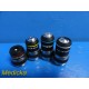 AccuScope 3002 Assorted Color Coded Objective Lenses(Red,Yellow,Blue,White~18125